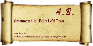 Adamcsik Bibiána névjegykártya